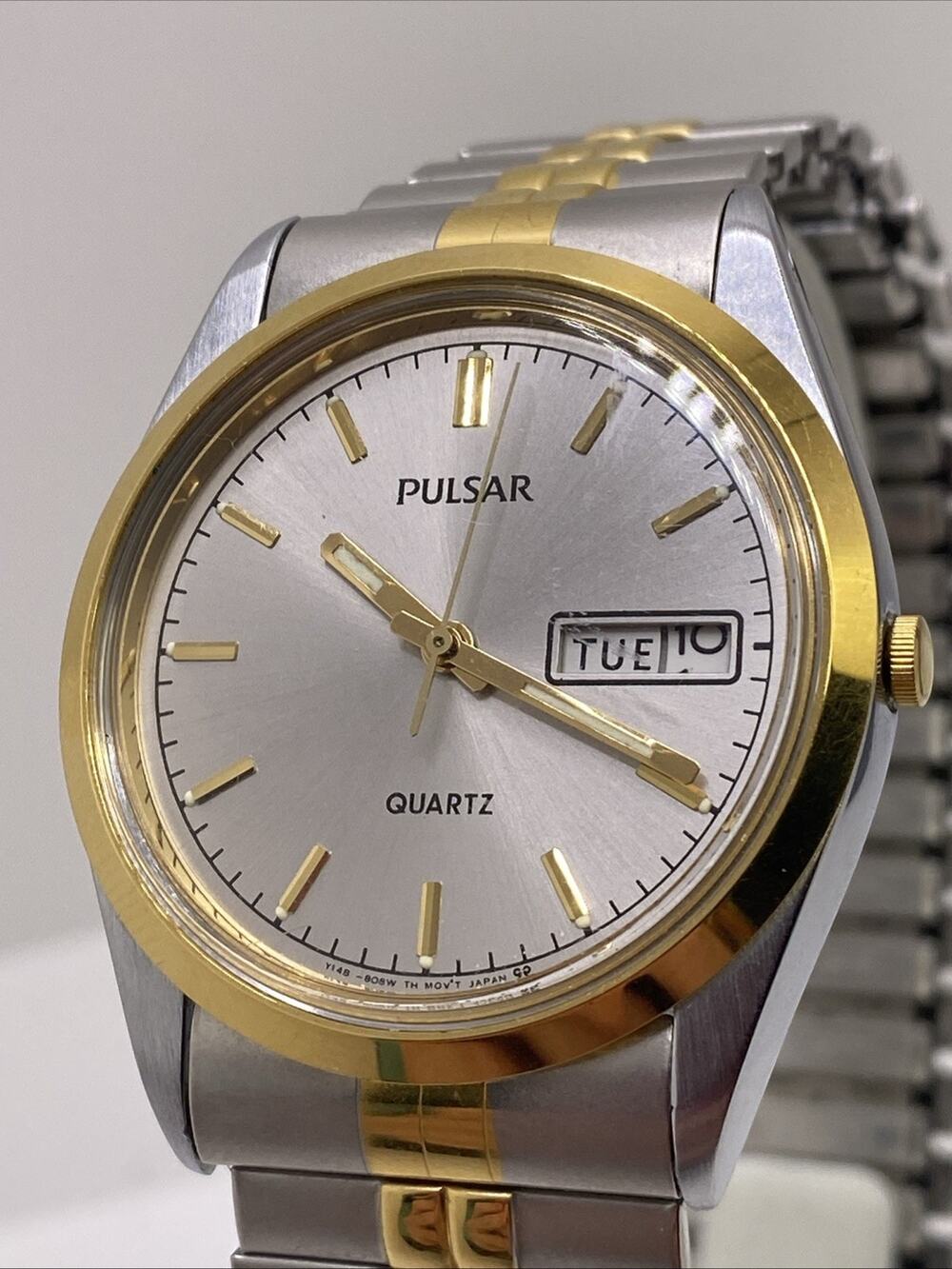 Pulsar By Seiko Mens Silver Gold Watch For Parts Repair